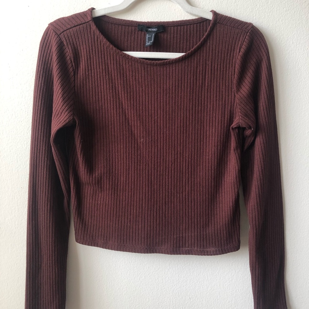 Ribbed long sleeve top